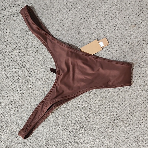 NEW Skims Swim Micro Tanga Bikini Bottoms Sz SMALL in Cocoa - Picture 8 of 9